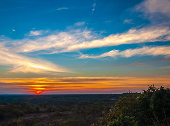 Scenic view of field against sky during sunset