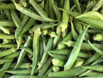 Full frame shot of okras at market