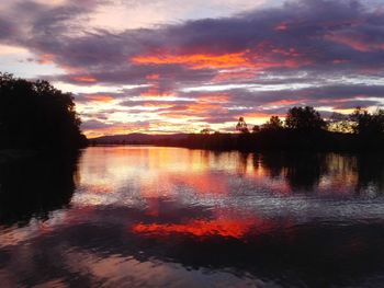 Sunset over lake