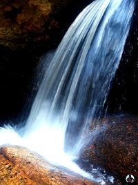 Scenic view of waterfall