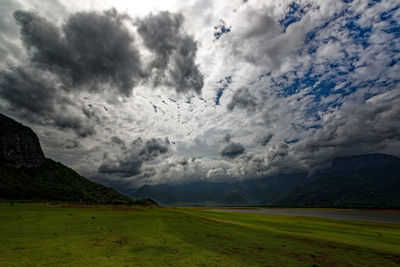 Scenic view of landscape against sky