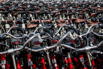 Full frame shot of bicycles