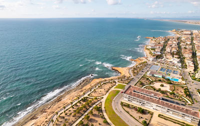 High angle view of beach