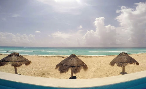The beach in the resort of cancun, mexico