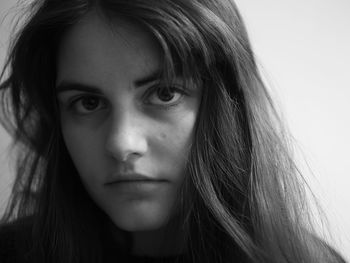 Close-up portrait of a beautiful young woman