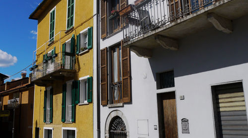 Low angle view of buildings in town