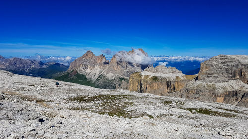 Scenic view of rock mountain against sky