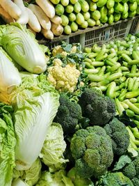 Vegetables for sale at market stall