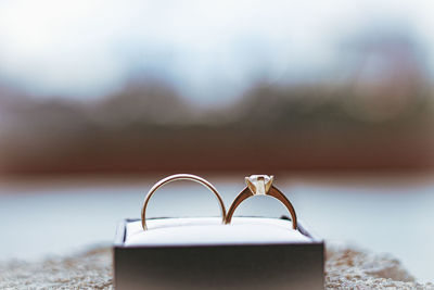 Close-up of wedding rings