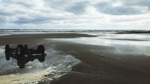 Scenic view of beach against sky