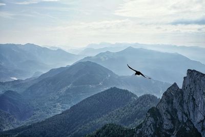 Scenic view of mountain range against sky