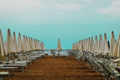 Low angle view of beach against clear sky