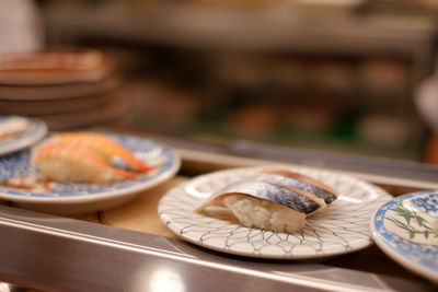 Close-up of food in plate on table