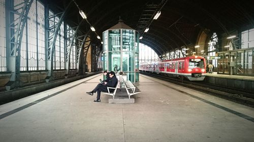 Train at railroad station platform