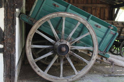 Close-up of abandoned wheel