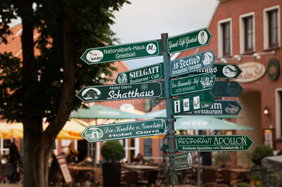 Sign board on road