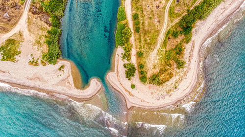 High angle view of swimming pool