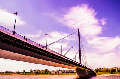 Low angle view of suspension bridge