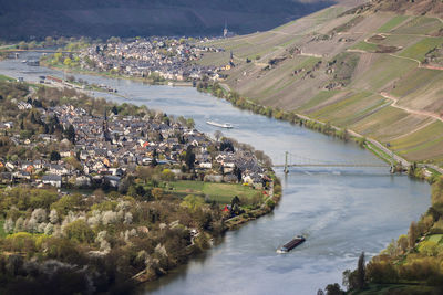 Panoramic view on the valley of the river moselle and the village wehlen