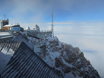 Scenic view of sea against sky during winter