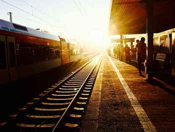 Railroad track at sunset