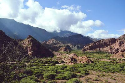 Scenic view of mountains against sky