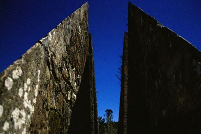 Low angle view of built structure against blue sky