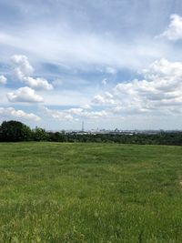 Scenic view of field against sky