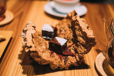 Close-up of cake on table