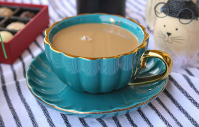 Close-up of coffee on table