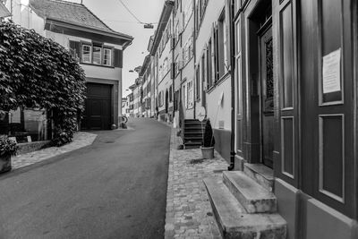 Narrow alley along buildings