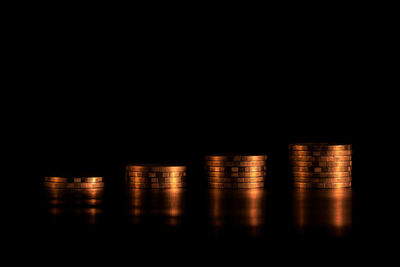 Stack of a window in black background