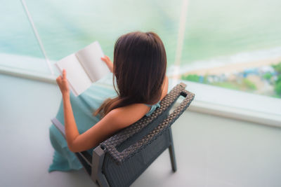 Woman reading book