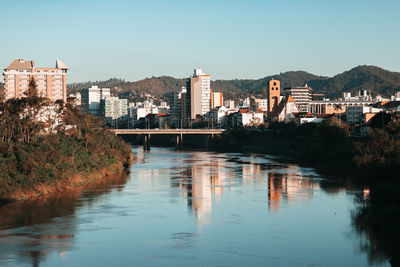Reflection of buildings in water