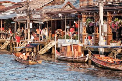 View of boats in canal