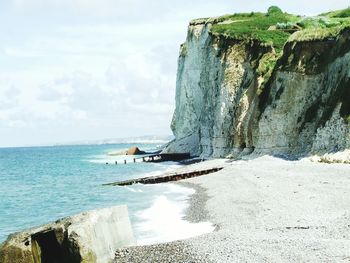 Scenic view of beach against sky