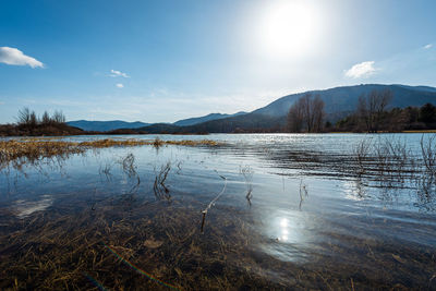 View of amazing lake cerknica in slovenia - cerkniško jezero.