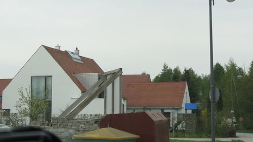 Residential buildings against clear sky