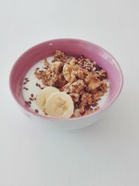 High angle view of breakfast in bowl