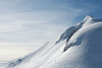 Snowcapped mont sancy mountain against sky in auvergne france