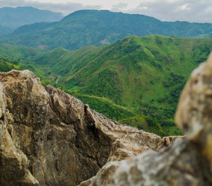 Scenic view of mountains against sky