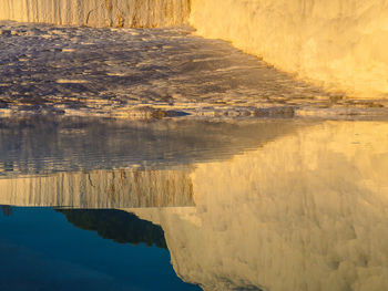 Scenic view of hot spring at pamukkale