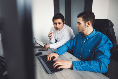 Business colleagues working at home