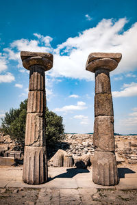 View of stone structure against sky