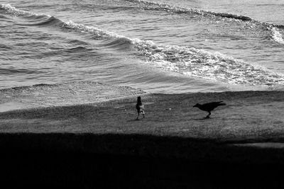 People on beach by sea