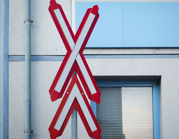 Close-up of sign on wall