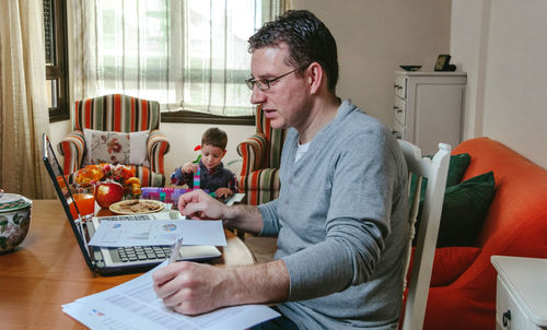 Man working at home