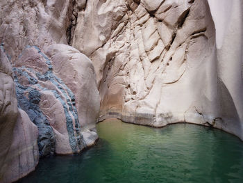 Scenic view of rock formation in sea