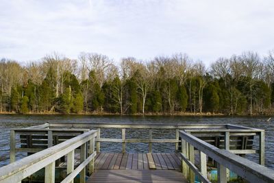 Wooden pier on sea