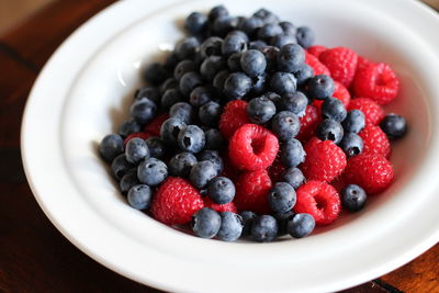 Close-up of strawberries in bowl